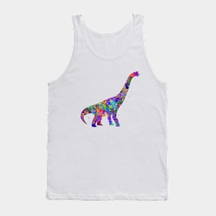 Brachiosaurus dinosaur watercolor Tank Top